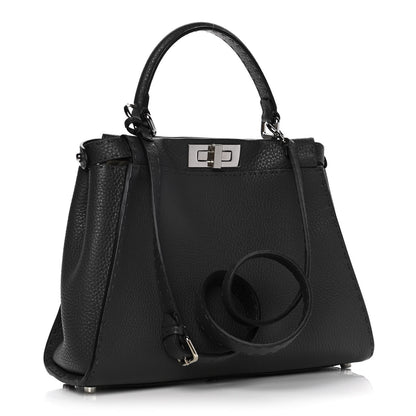 Fendi Cuoio Romano Selleria Bi-Color Medium Peekaboo Iconic Satchel Asfalto Latte 2 of 18