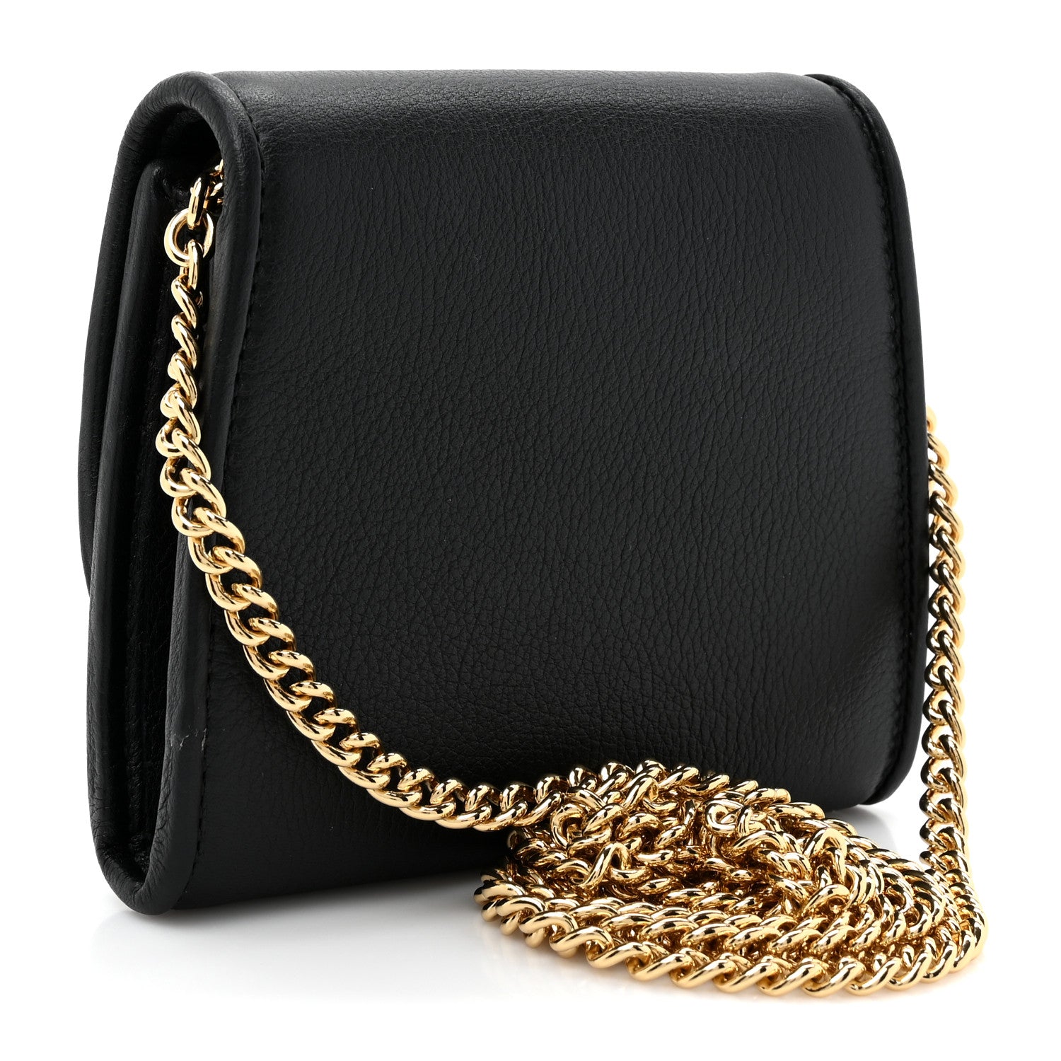 Gucci Roxy Calfskin Medium Blondie Chain Wallet Black 3 of 12