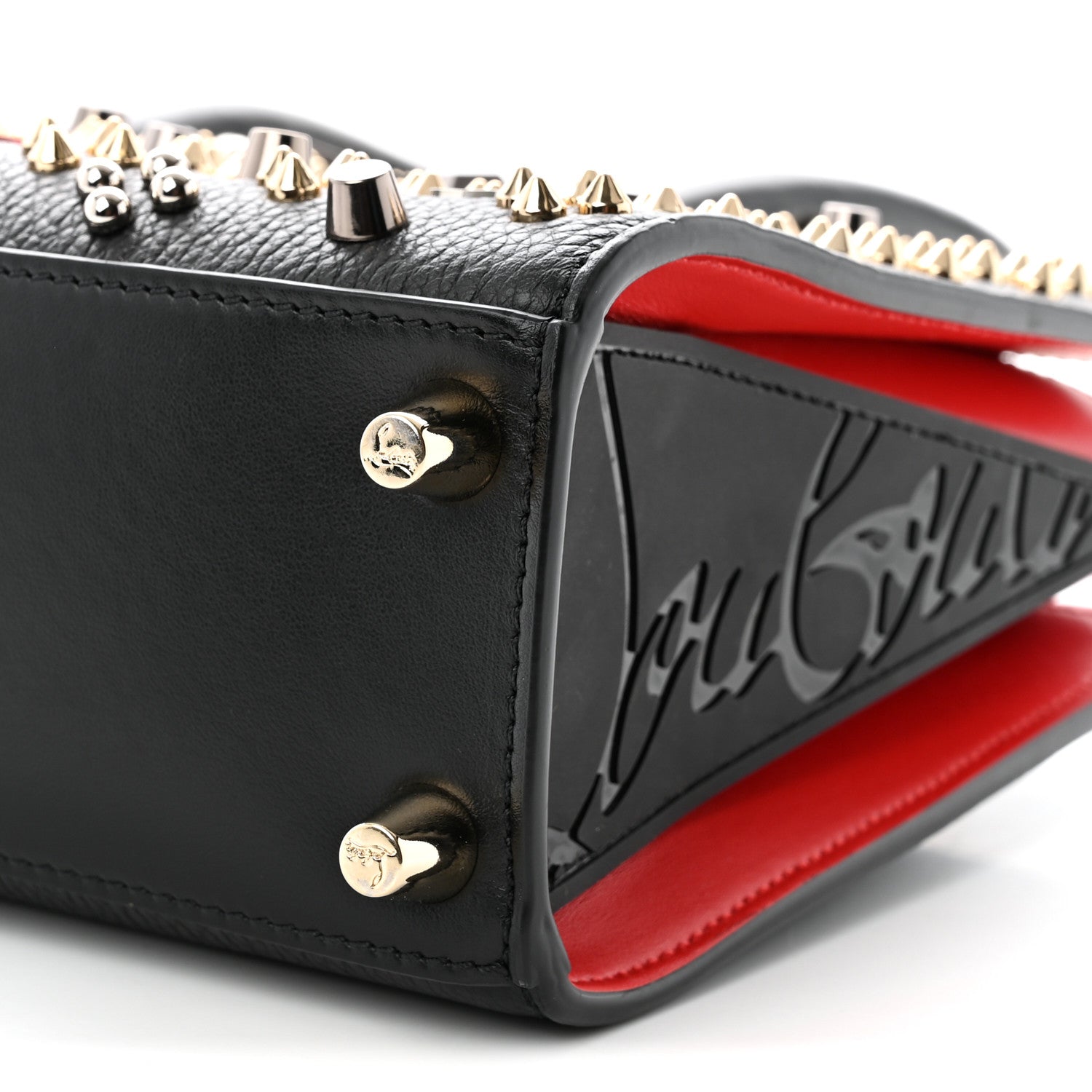 Christian Louboutin Calfskin Spikes Loubinthesky Mini Paloma Black Multicolor 10 of 11