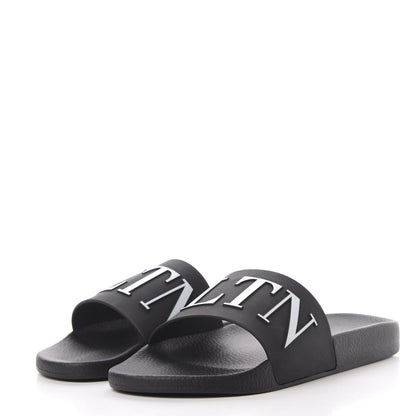 Valentino Garavani Rubber Mens VLTN Pool Slide Sandals 45 Black 2 of 10