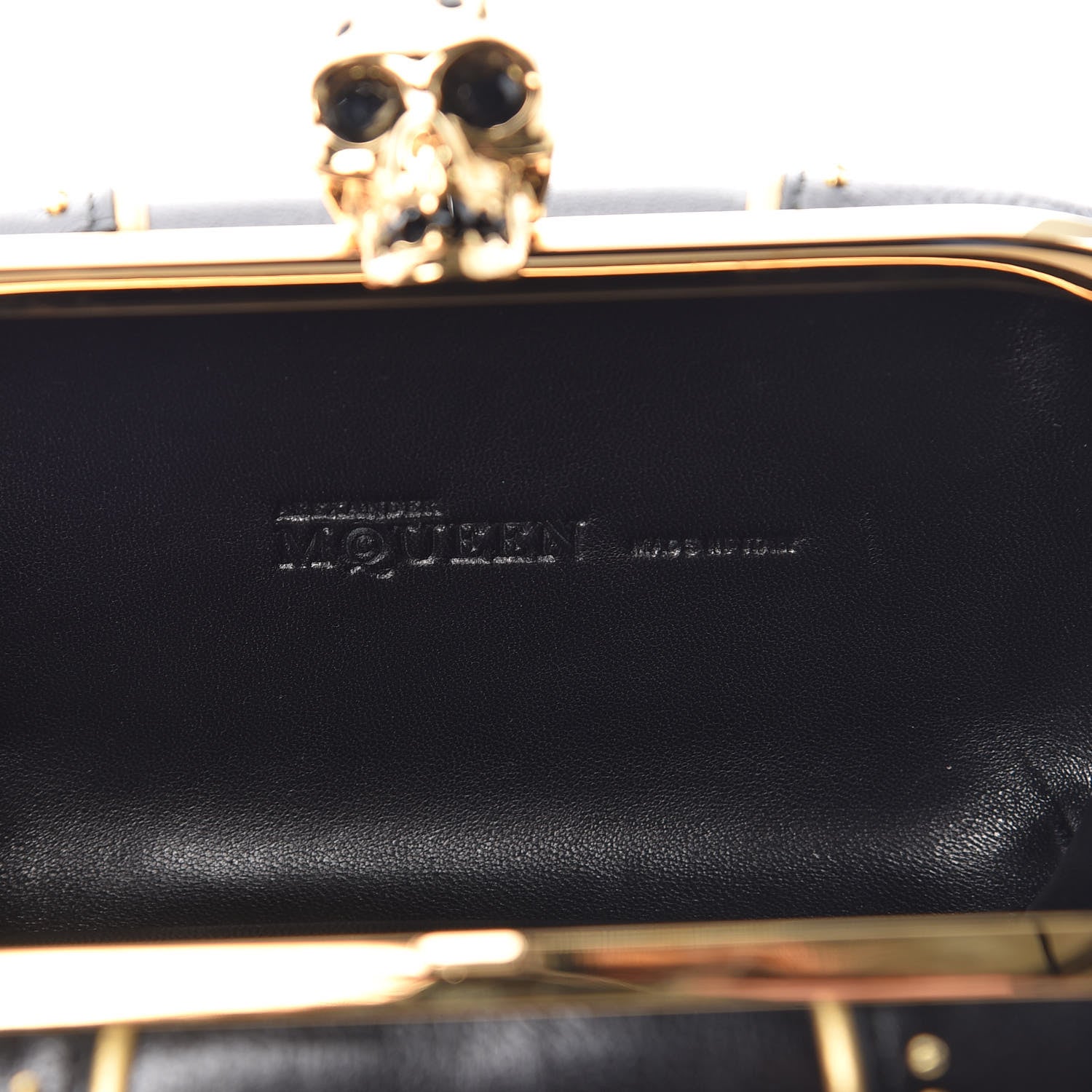 Alexander McQueen Nappa Studded Skull Box Clutch Black 6 of 7