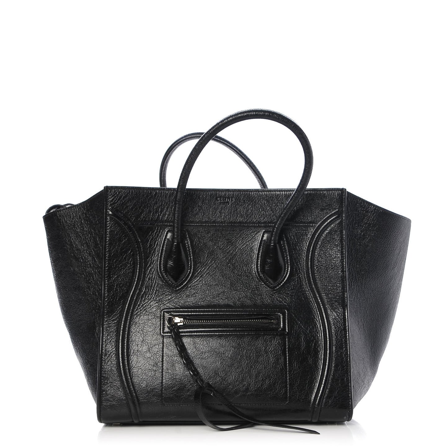 Shiny Goatskin Medium Phantom Luggage Black