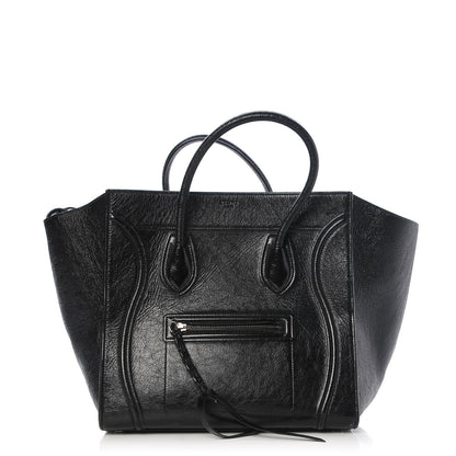 Celine Shiny Goatskin Medium Phantom Luggage Black 1 of 12