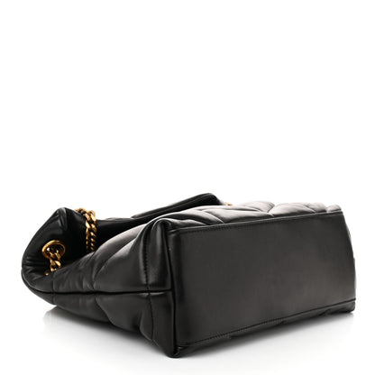 Saint Laurent Lambskin Quilted Small Loulou Puffer Monogram Chain Satchel Black 4 of 10