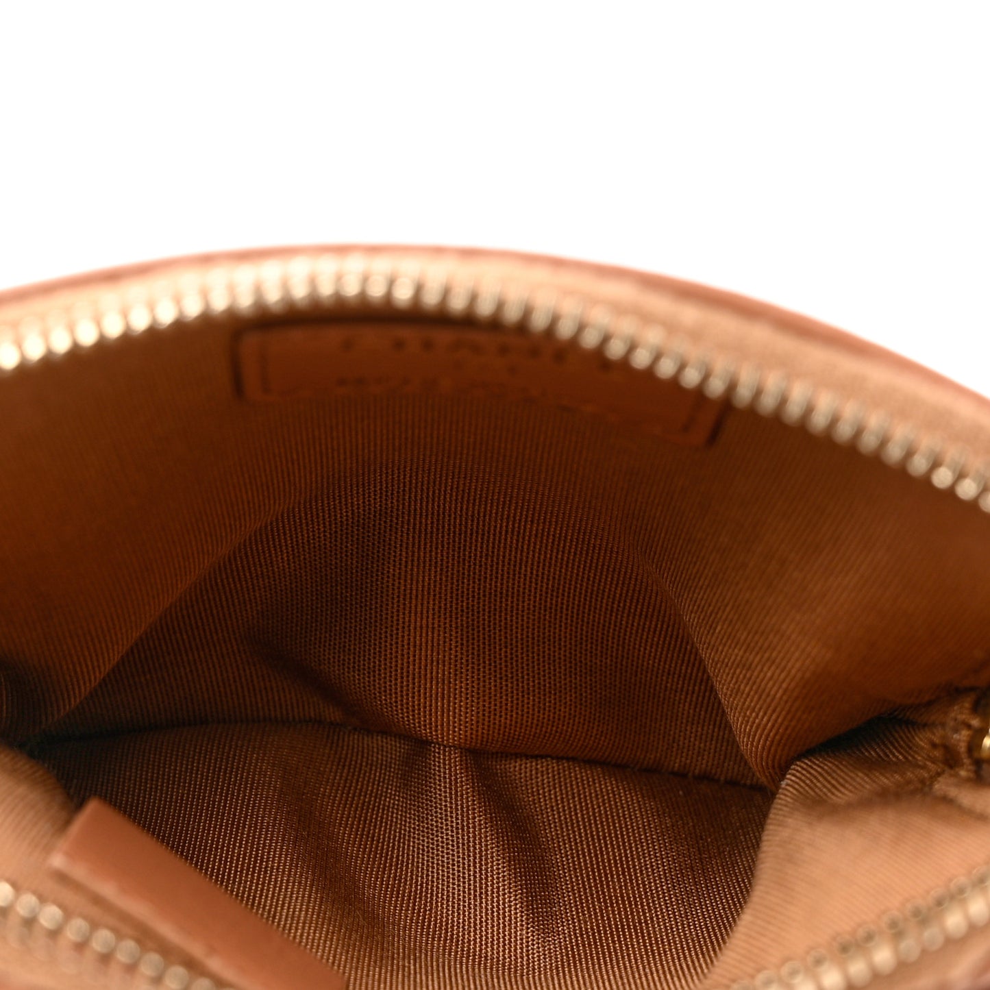 Lambskin Quilted Chanel 19 Zip Card Holder Wallet Brown