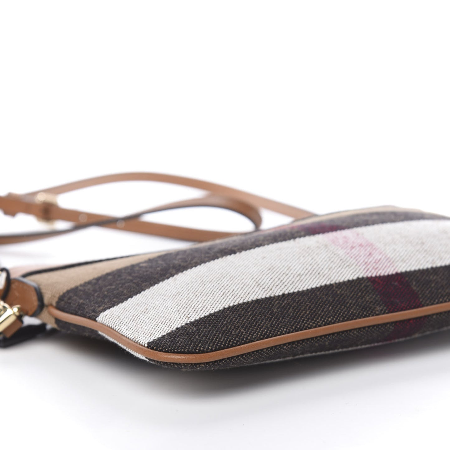 Mega Check Peyton Crossbody Clutch Bag Saddle Brown