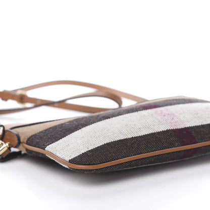 Burberry Mega Check Peyton Crossbody Clutch Bag Saddle Brown 9 of 11