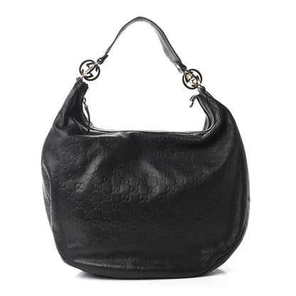 Gucci Guccissima Large GG Twins Hobo Black 1 of 10