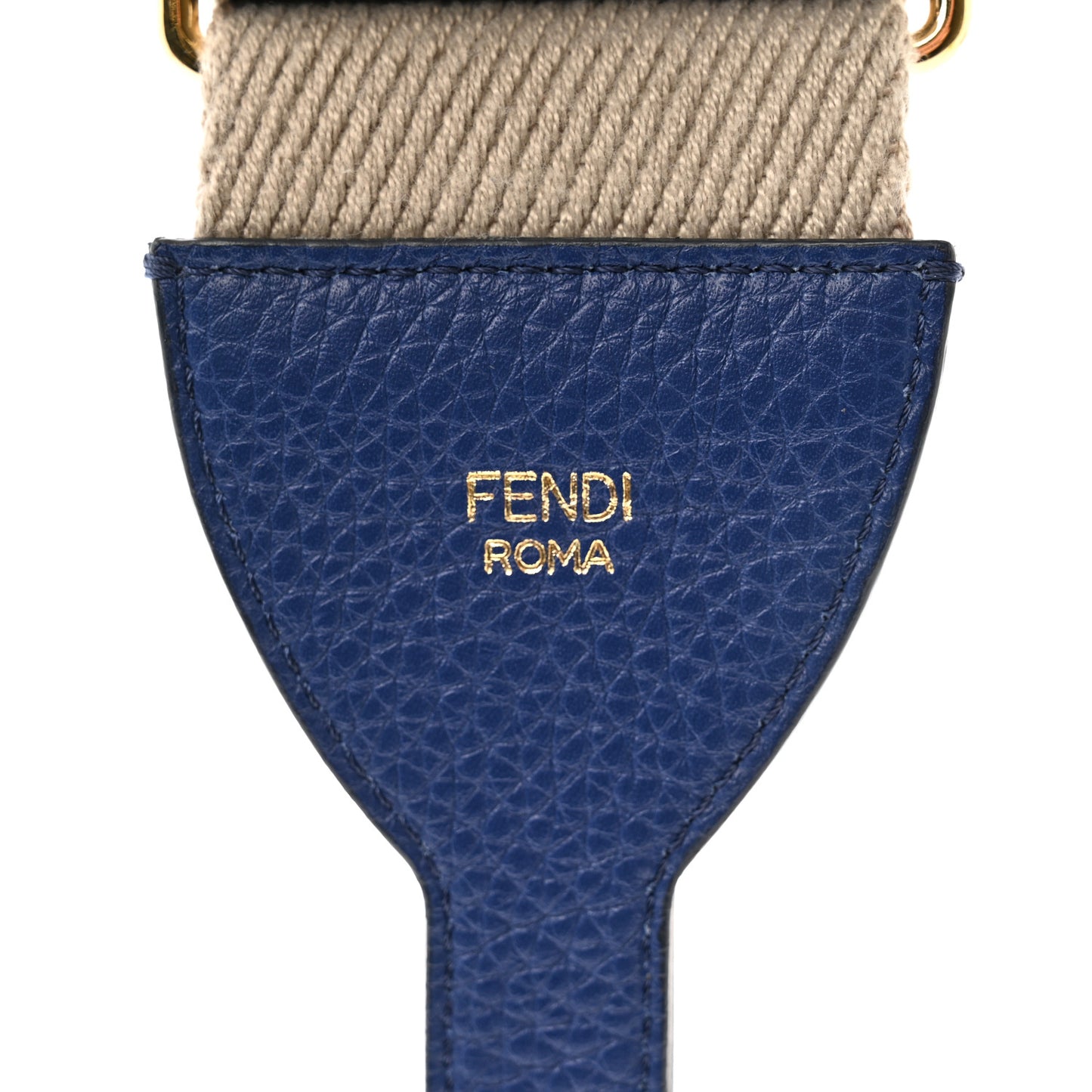 Ribbon Vitello Volanato FF Embroidered Adjustable Strap You Nuvola Blue