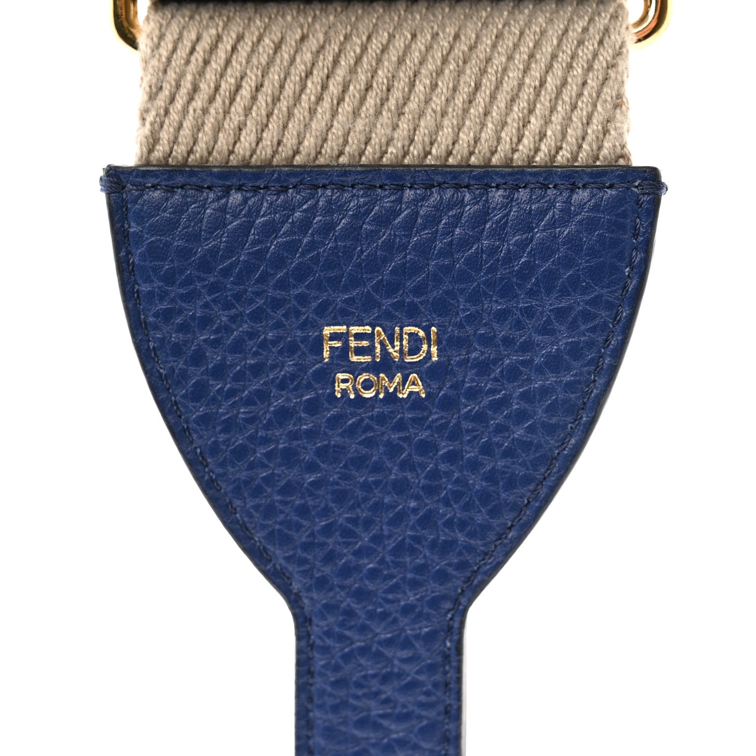 Fendi Ribbon Vitello Volanato FF Embroidered Adjustable Strap You Nuvola Blue 3 of 6