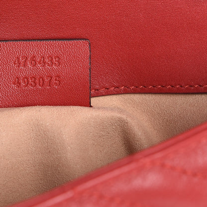 Gucci Calfskin Matelasse Super Mini GG Marmont Shoulder Bag Hibiscus Red 7 of 8