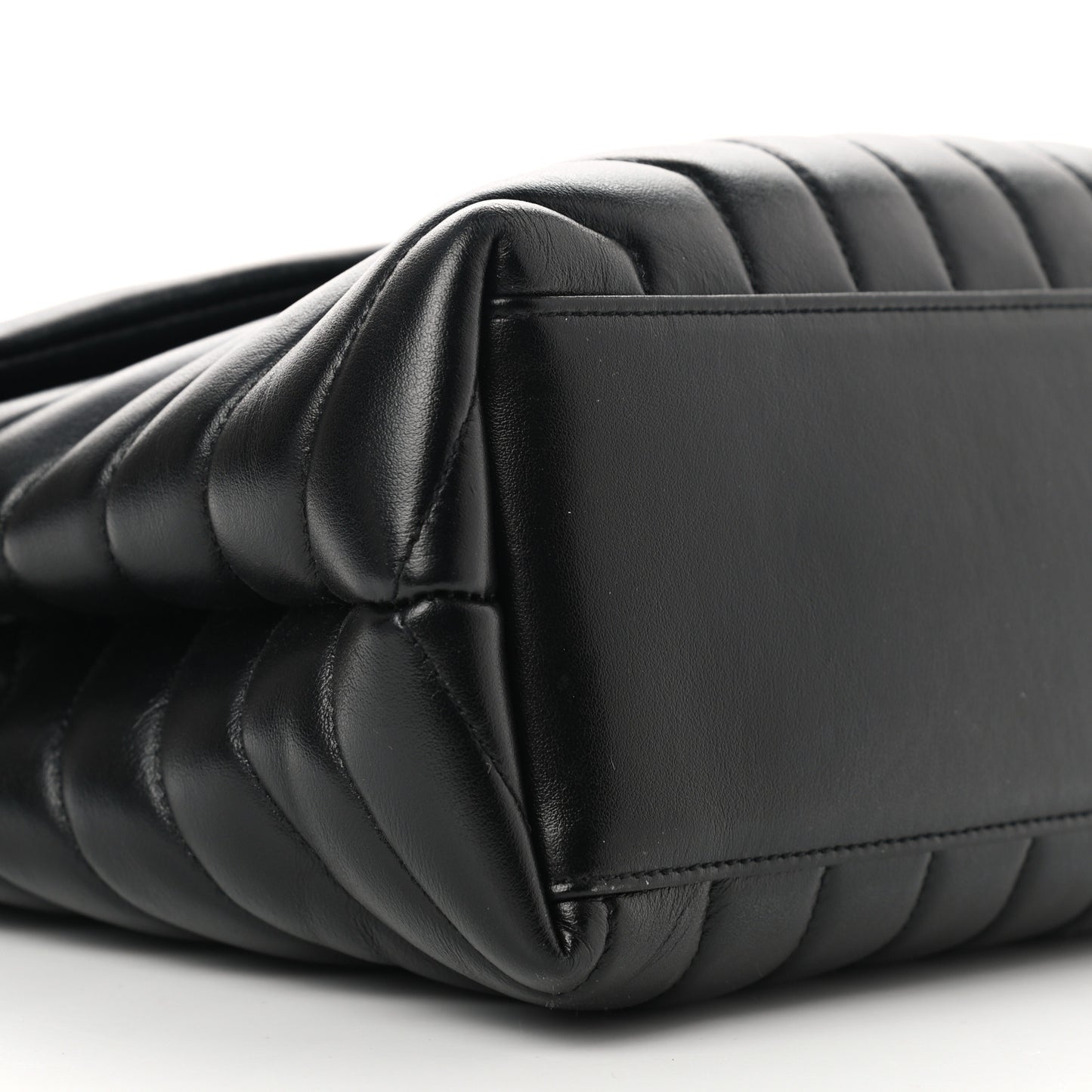 Calfskin Y Quilted Monogram Medium Loulou Chain Satchel Black