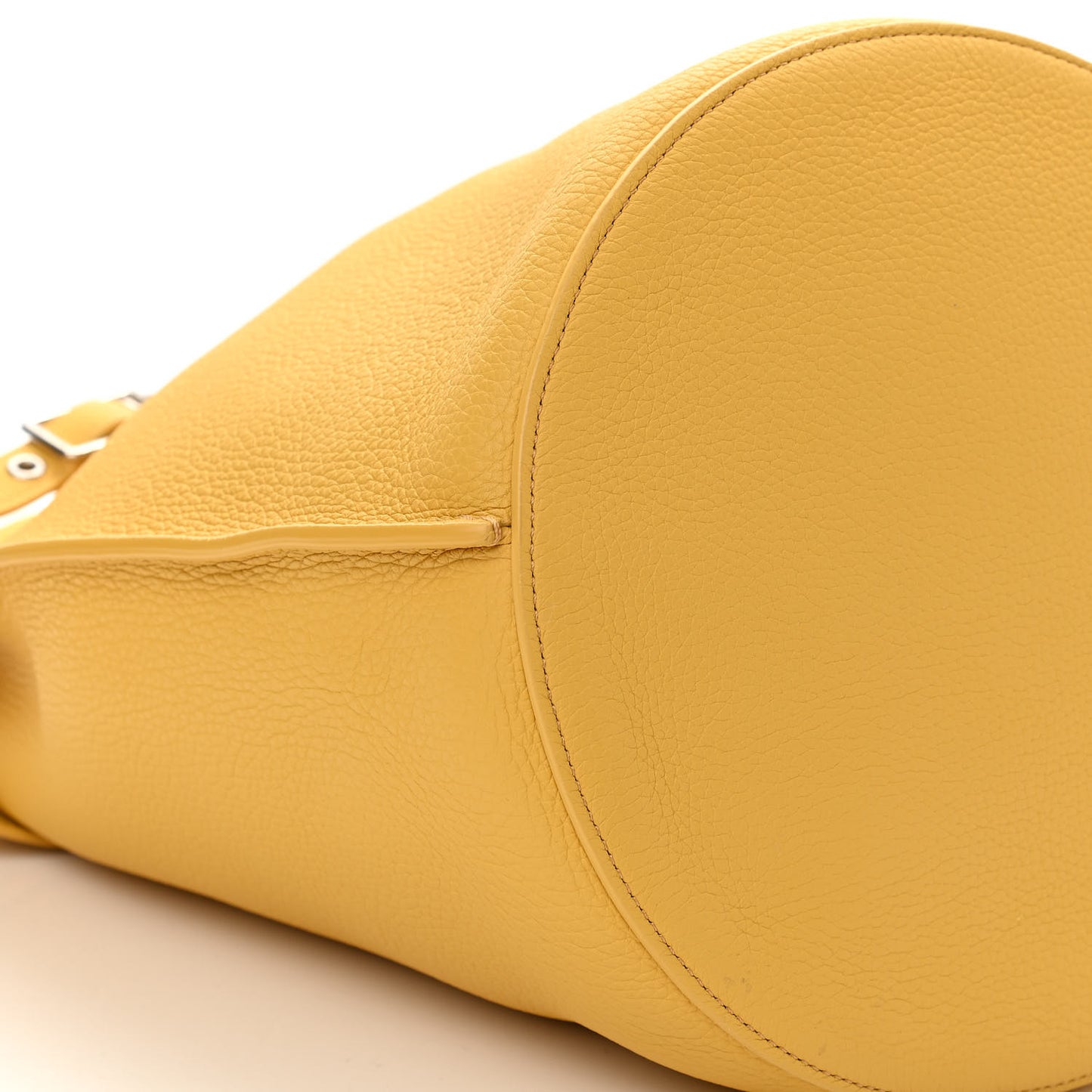 Supple Grained Calfskin Big Bag Bucket Yellow