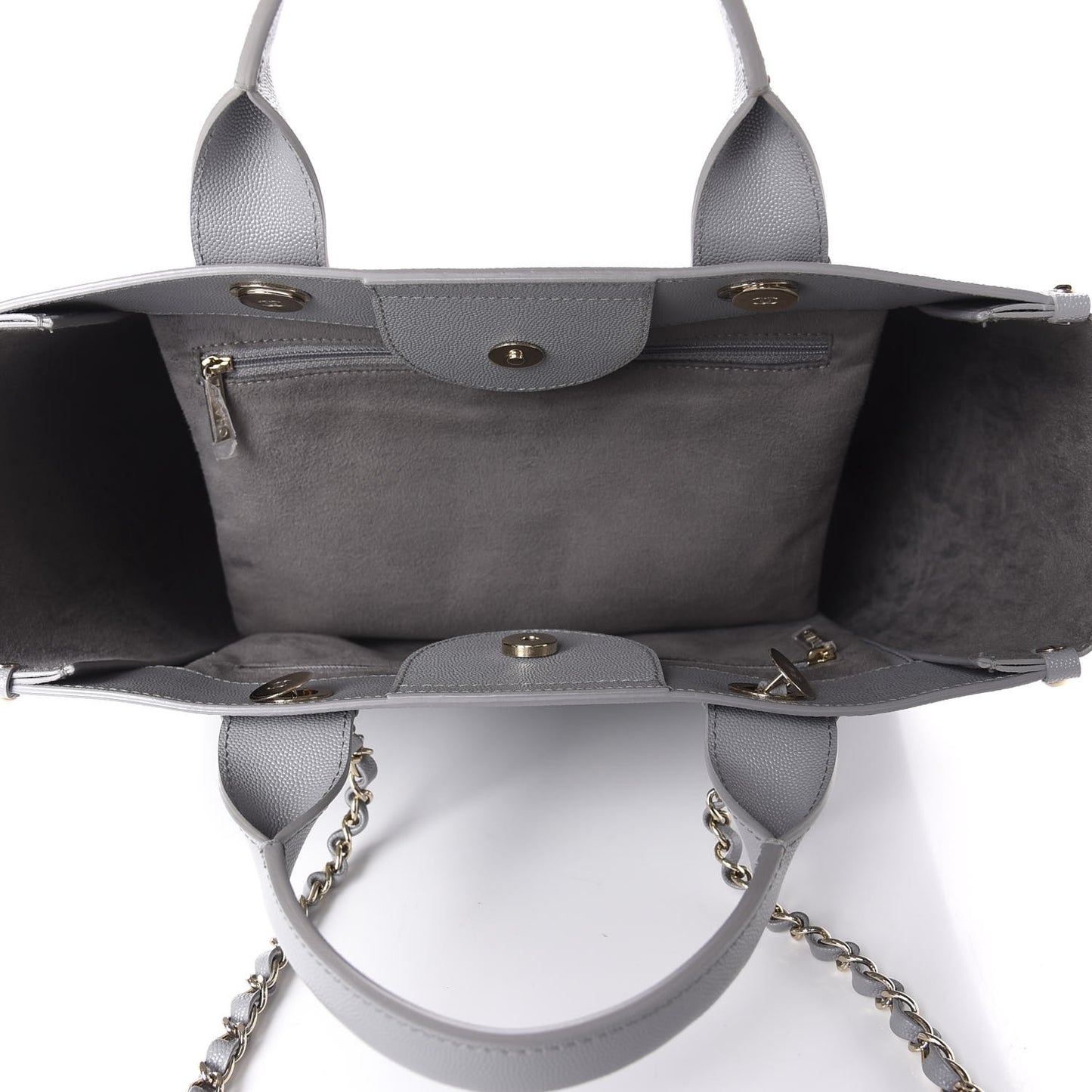 Caviar Studded Small Deauville Tote Grey