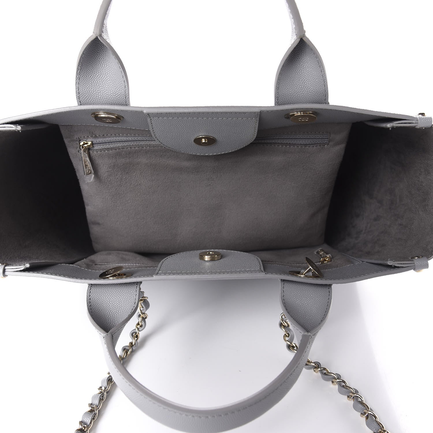 Chanel Caviar Studded Small Deauville Tote Grey 6 of 12