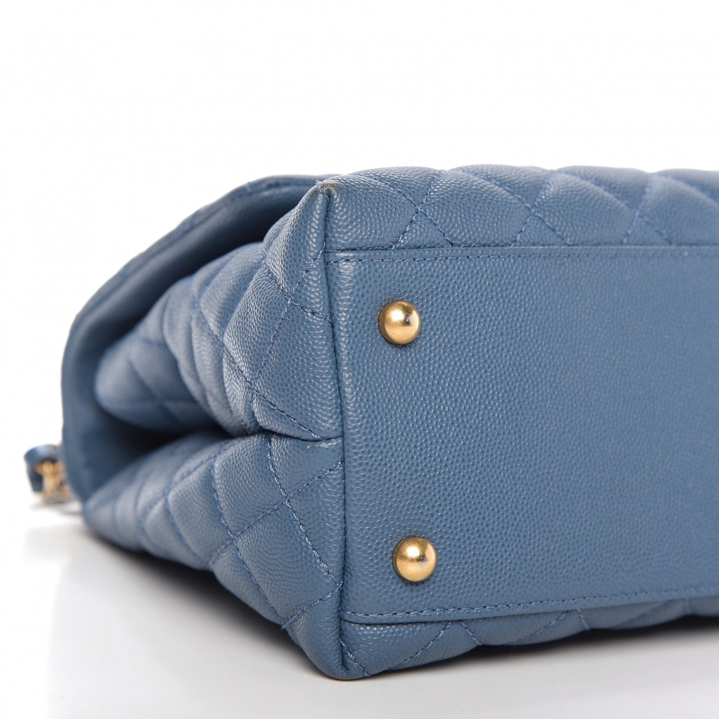 Caviar Quilted Small Coco Handle Flap Blue