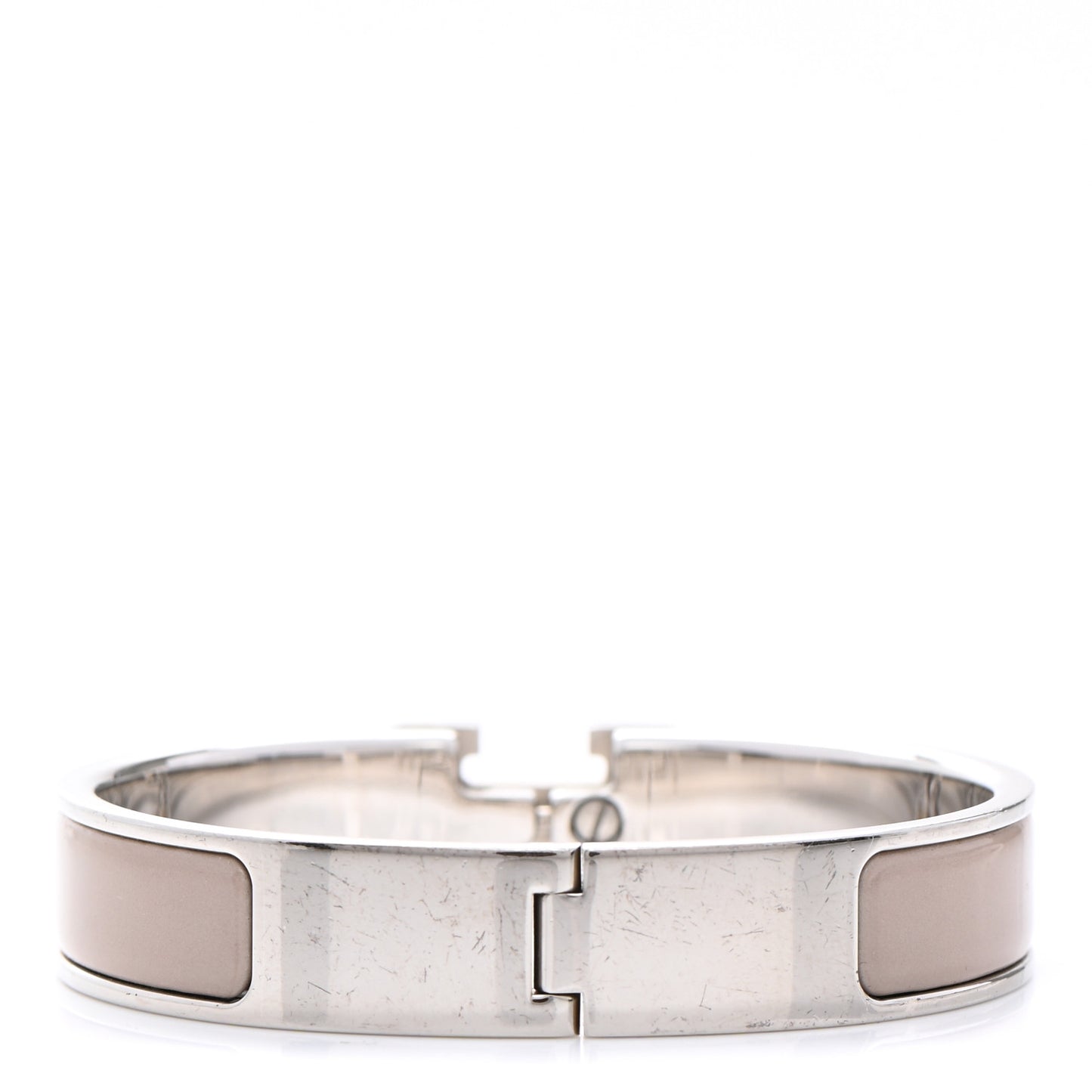 Enamel Narrow Clic Clac H Bracelet PM Marron Glace