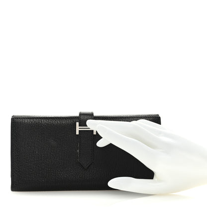 Hermes Chevre Mysore Bearn Tri-Fold Wallet Black 2 of 7