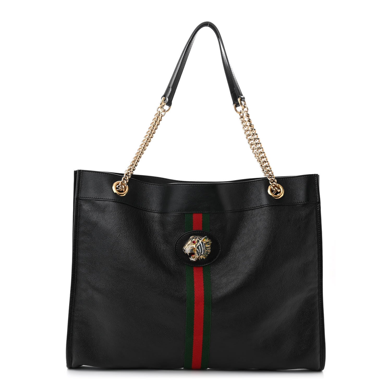 Gucci Calfskin Large Rajah Chain Tote Black 1 of 13