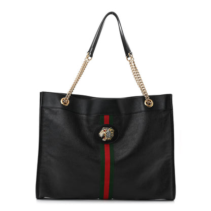 Gucci Calfskin Large Rajah Chain Tote Black 1 of 13