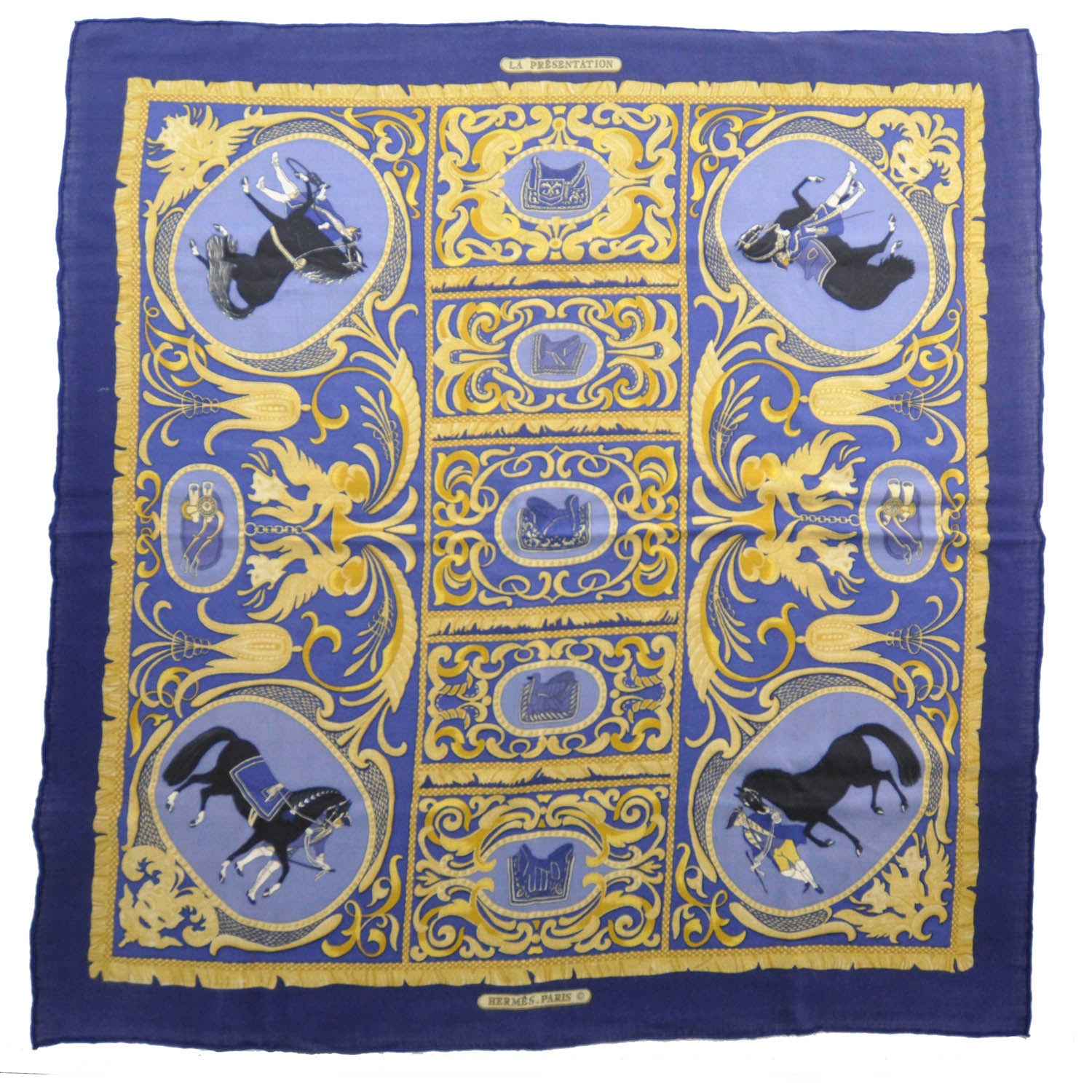 Hermes Cashmere Silk La Presentation Scarf 90 2 of 6