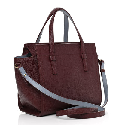 Salvatore Ferragamo Hammered Calfskin Double Handle Small Amy Tote Red 3 of 16