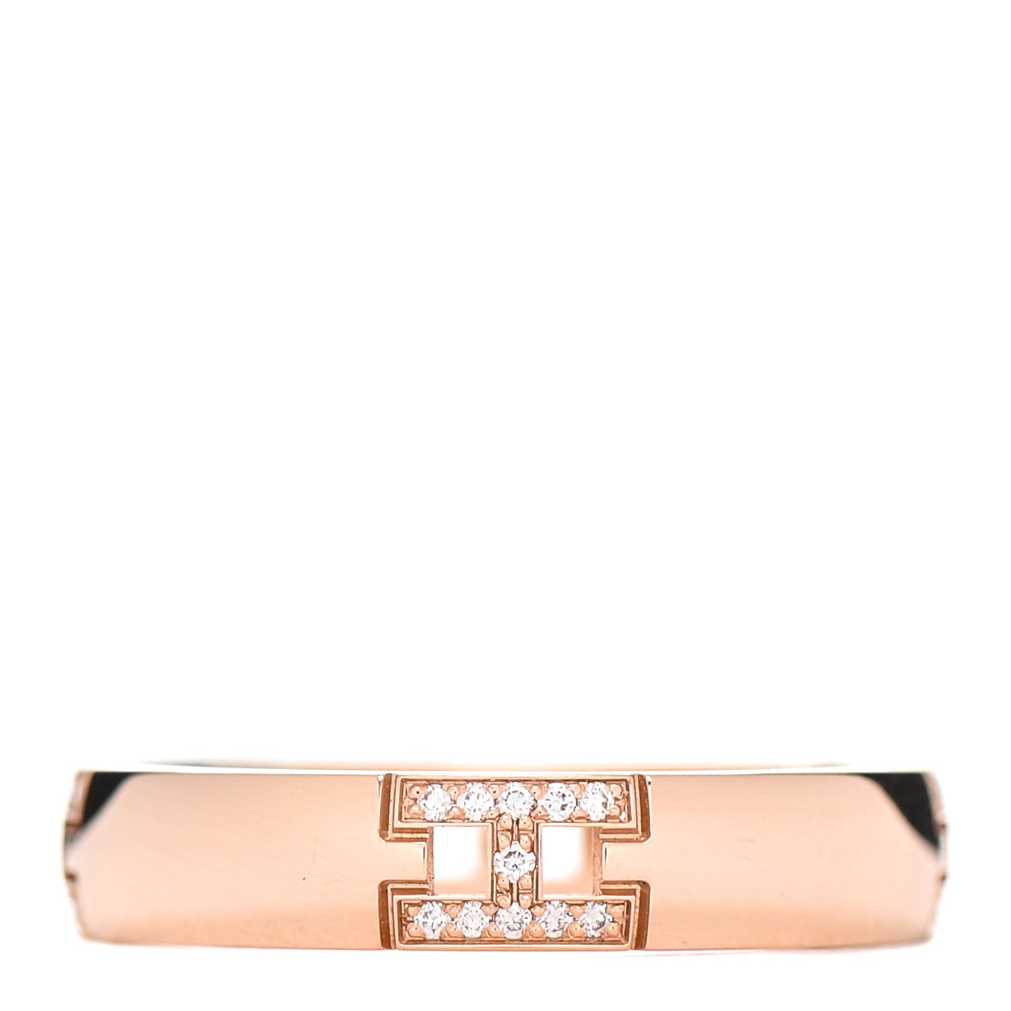 18K Rose Gold Diamond Ever Herakles Four-Station Wedding Band Ring 50 5.25