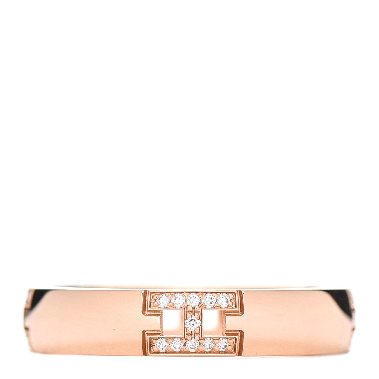 Hermes 18K Rose Gold Diamond Ever Herakles Four-Station Wedding Band Ring 50 5.25 1 of 5