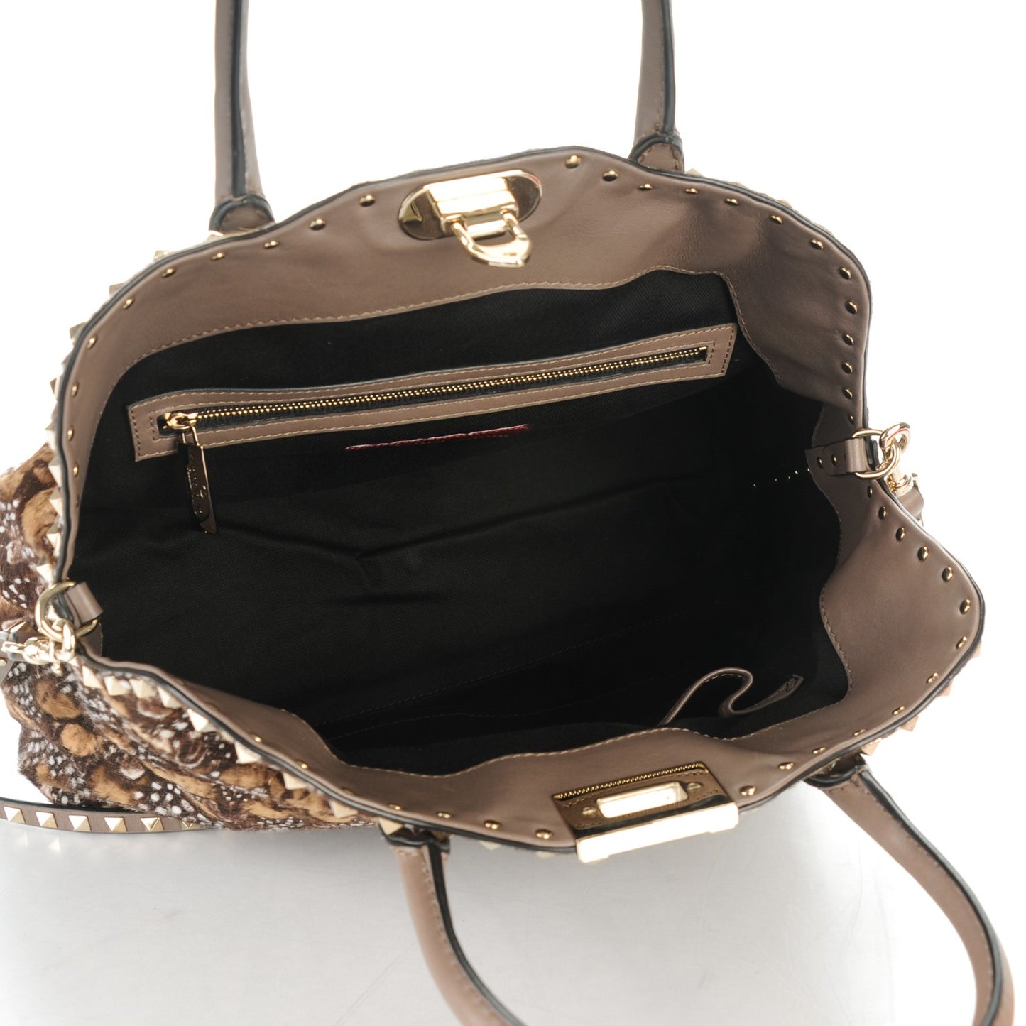 Calf Hair Feather Rockstud Dome Satchel