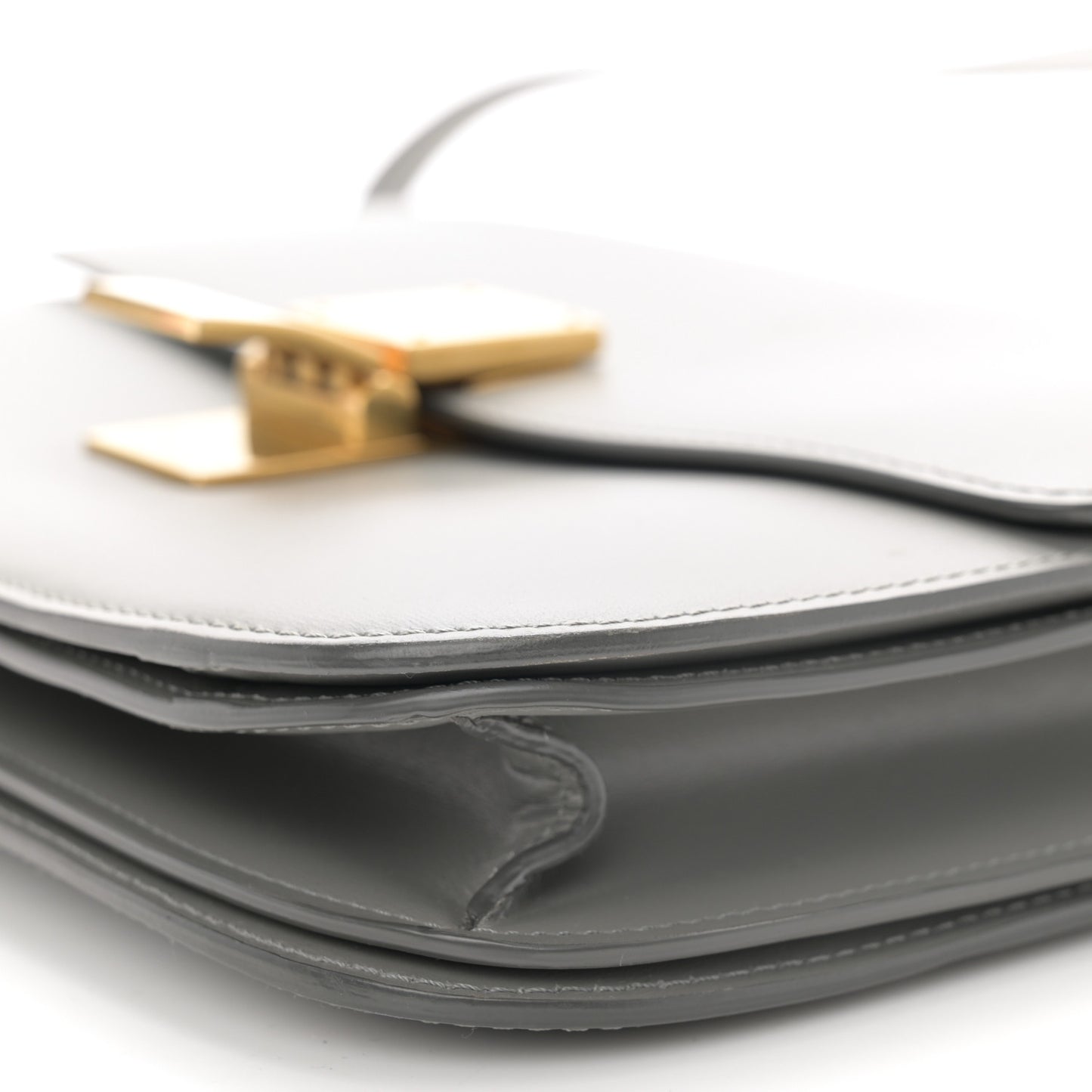 Box Calfskin Medium Classic Box Flap Bag Light Charcoal