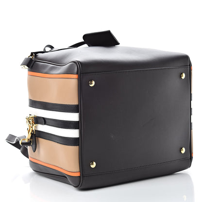 Burberry Smooth Calfskin Stripe Intarsia Bag Black 4 of 10