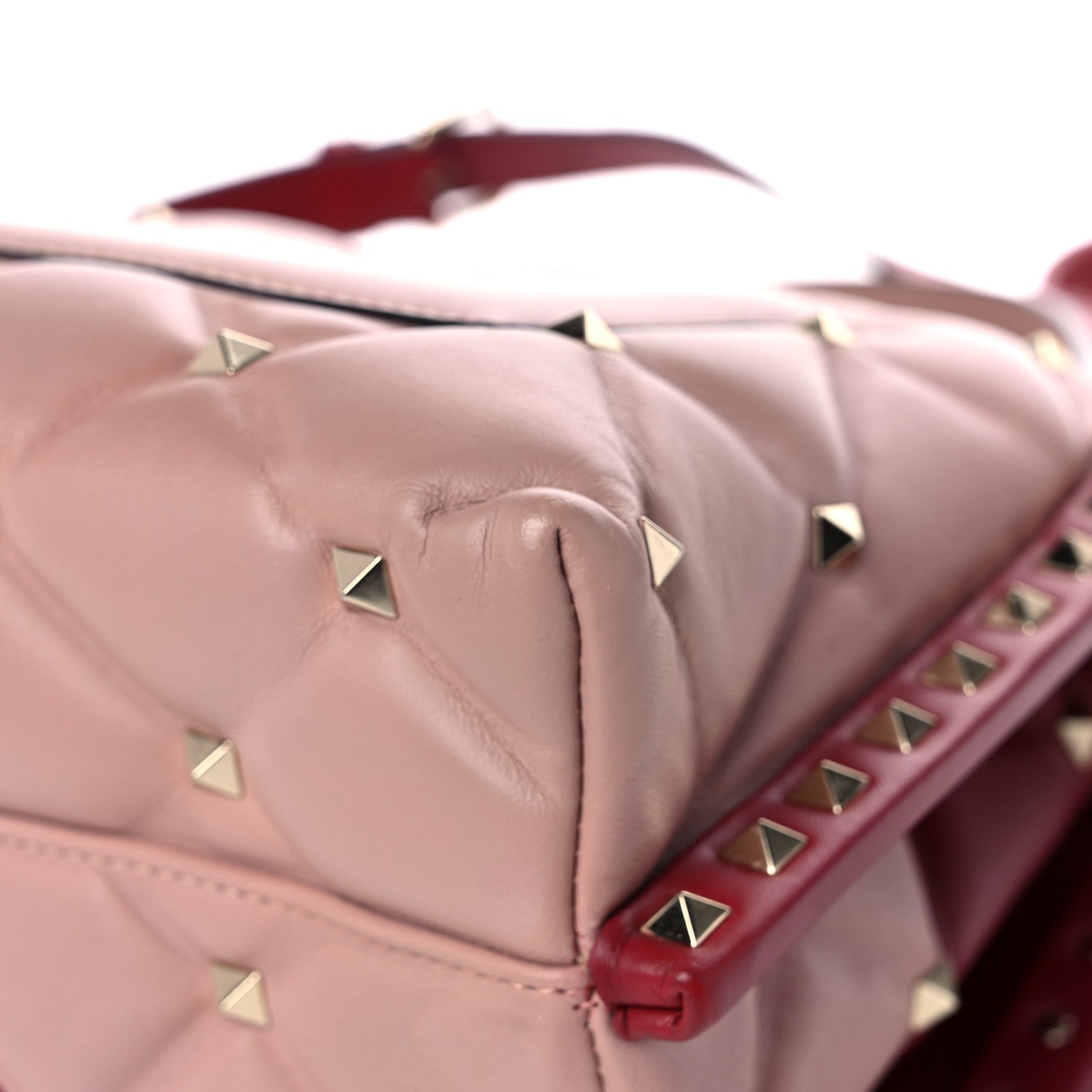 Valentino Garavani Nappa Medium Candystud Top Handle Bag Poudre Rubino 10 of 16