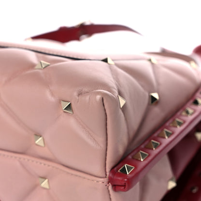 Valentino Garavani Nappa Medium Candystud Top Handle Bag Poudre Rubino 10 of 16