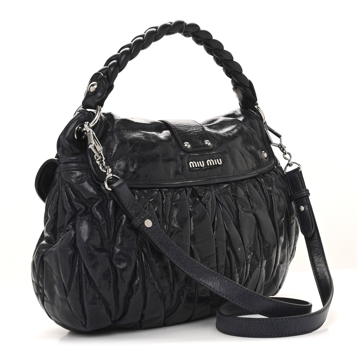 Miu Miu Nappa Matelasse Lux Coffer Hobo Bluette 4 of 25