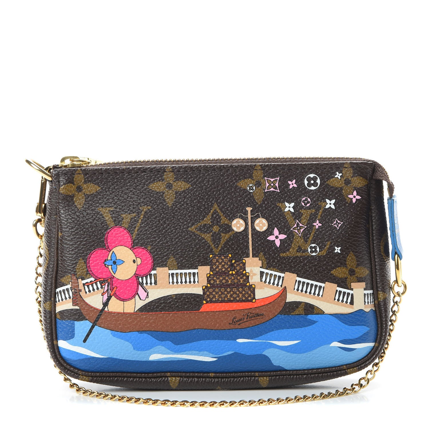 Louis Vuitton Monogram 2019 Christmas Animation Mini Venice Pochette Accessories Blue 1 of 8