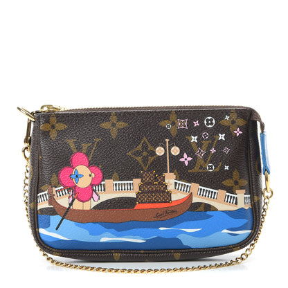 Louis Vuitton Monogram 2019 Christmas Animation Mini Venice Pochette Accessories Blue 1 of 8