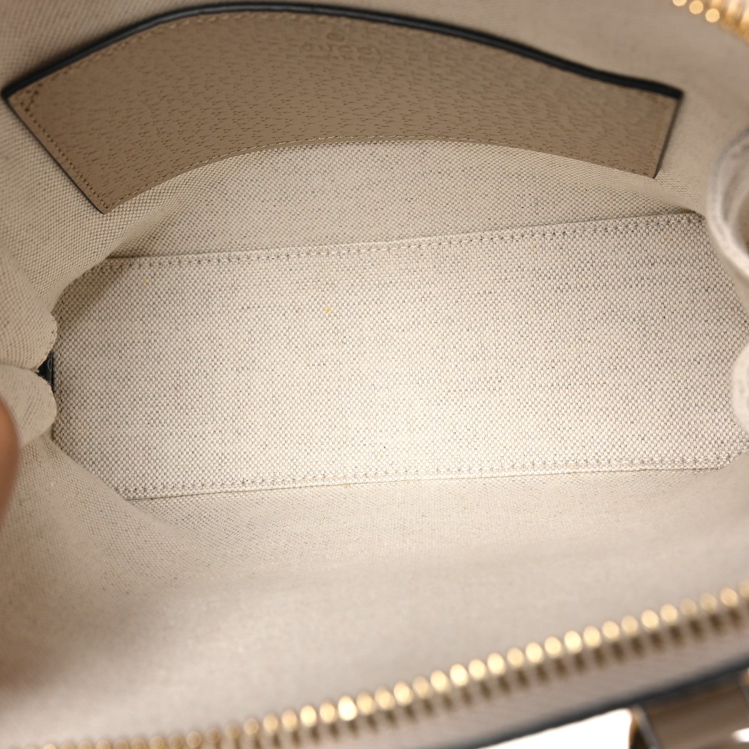 Gucci GG Supreme Monogram Textured Dollar Calfskin Mini Horsebit 1955 Top Handle Bag Beige Mystic White Oatmeal 5 of 10