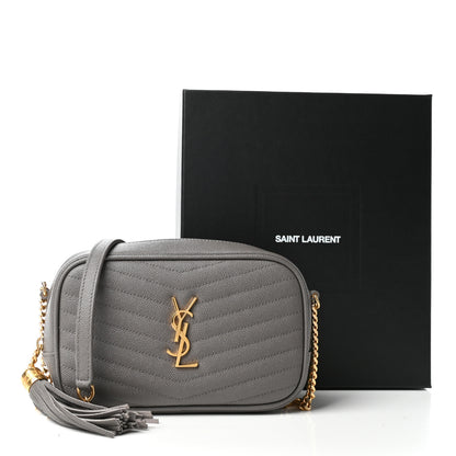 Saint Laurent Grain De Poudre Matelasse Monogram Mini Lou Camera Bag Fog 10 of 10