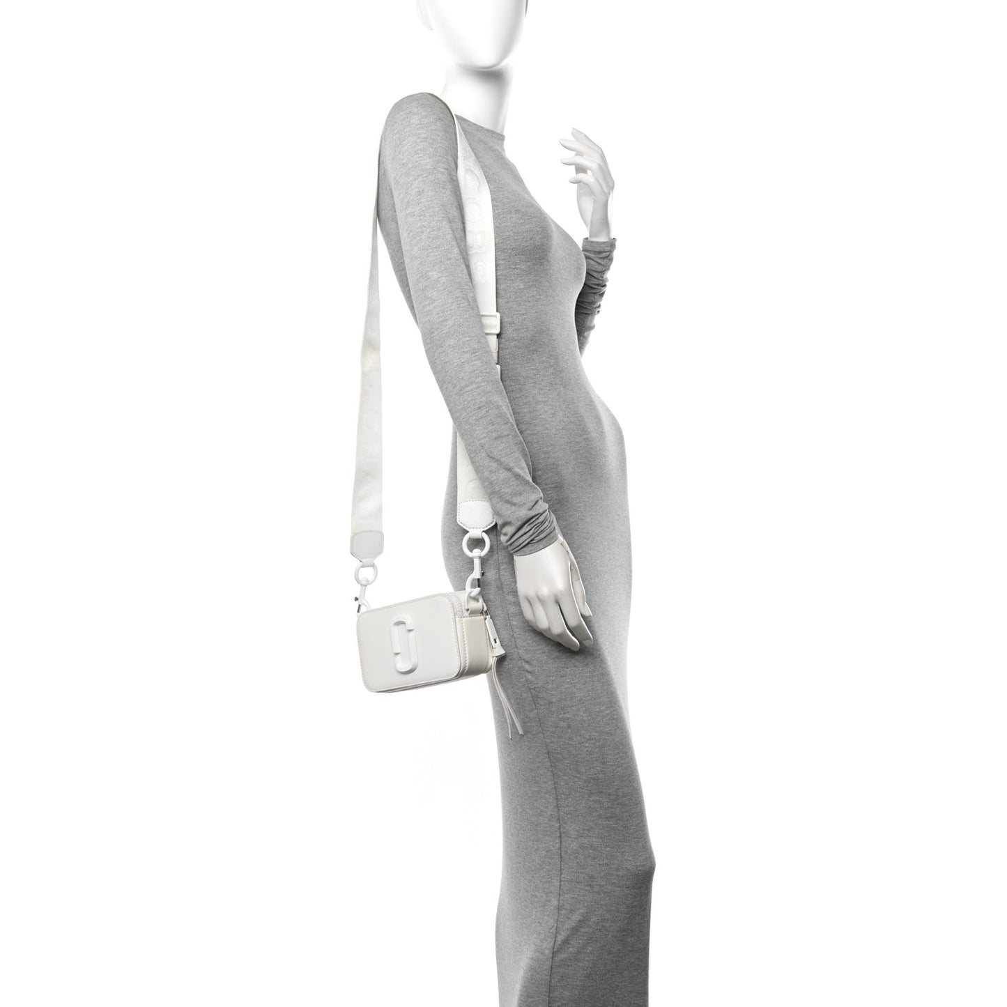 Saffiano Small Snapshot Camera Bag White