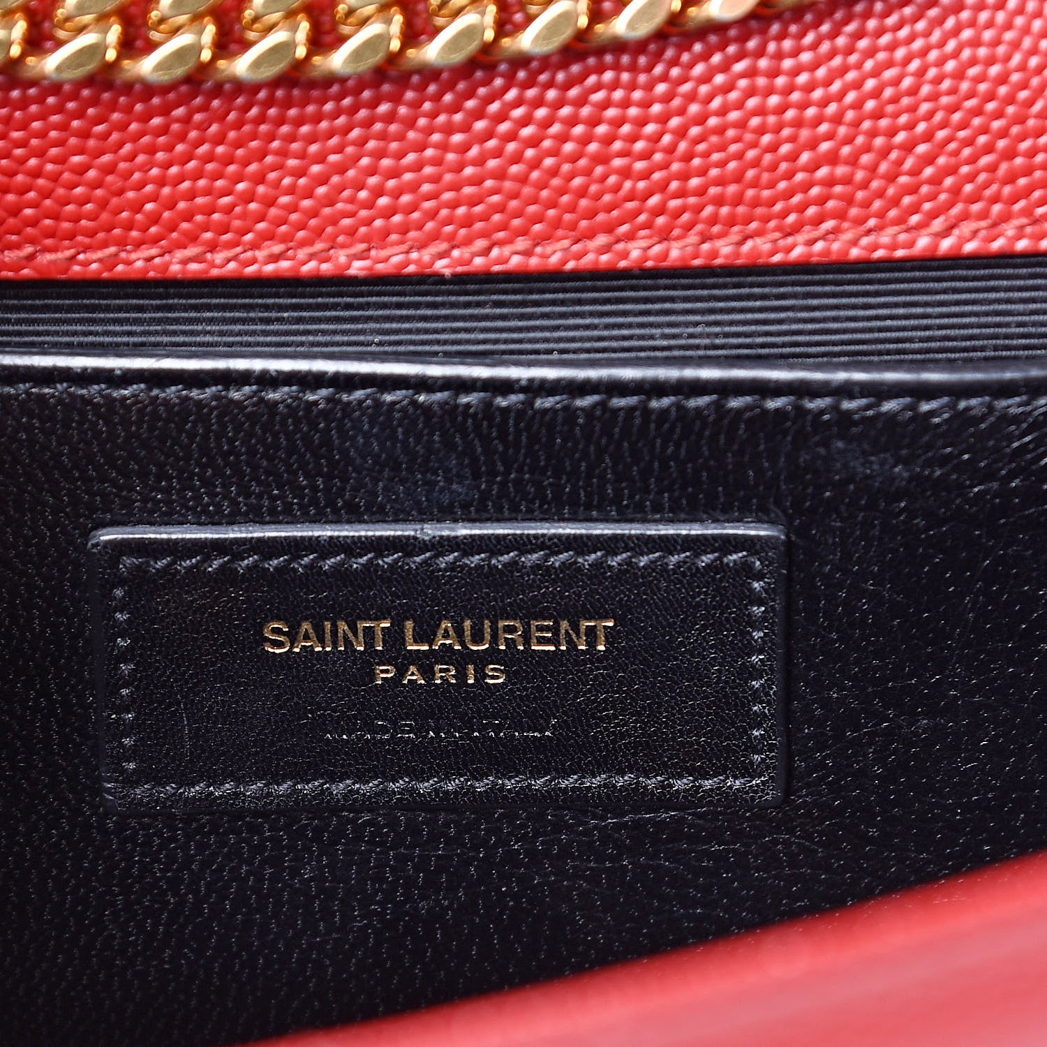 Saint Laurent Grain De Poudre Medium Monogram Kate Satchel Red 6 of 13