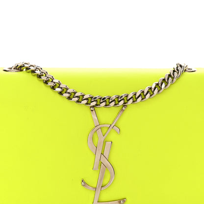 Saint Laurent Smooth Calfskin Small Monogram Kate Satchel Neon Yellow 8 of 13