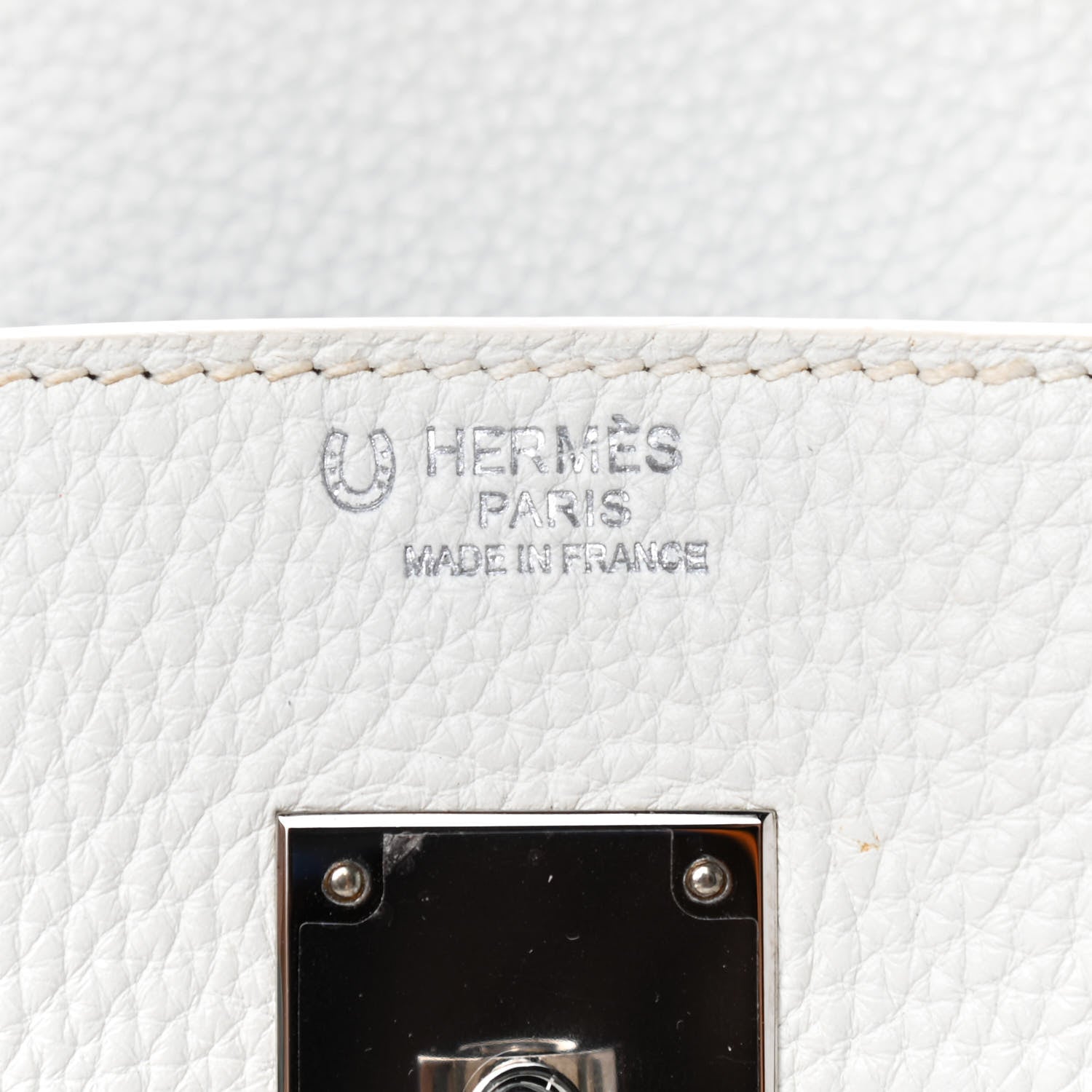 Hermes Togo Bi-Color Horseshoe Birkin 30 White Ciel 9 of 13