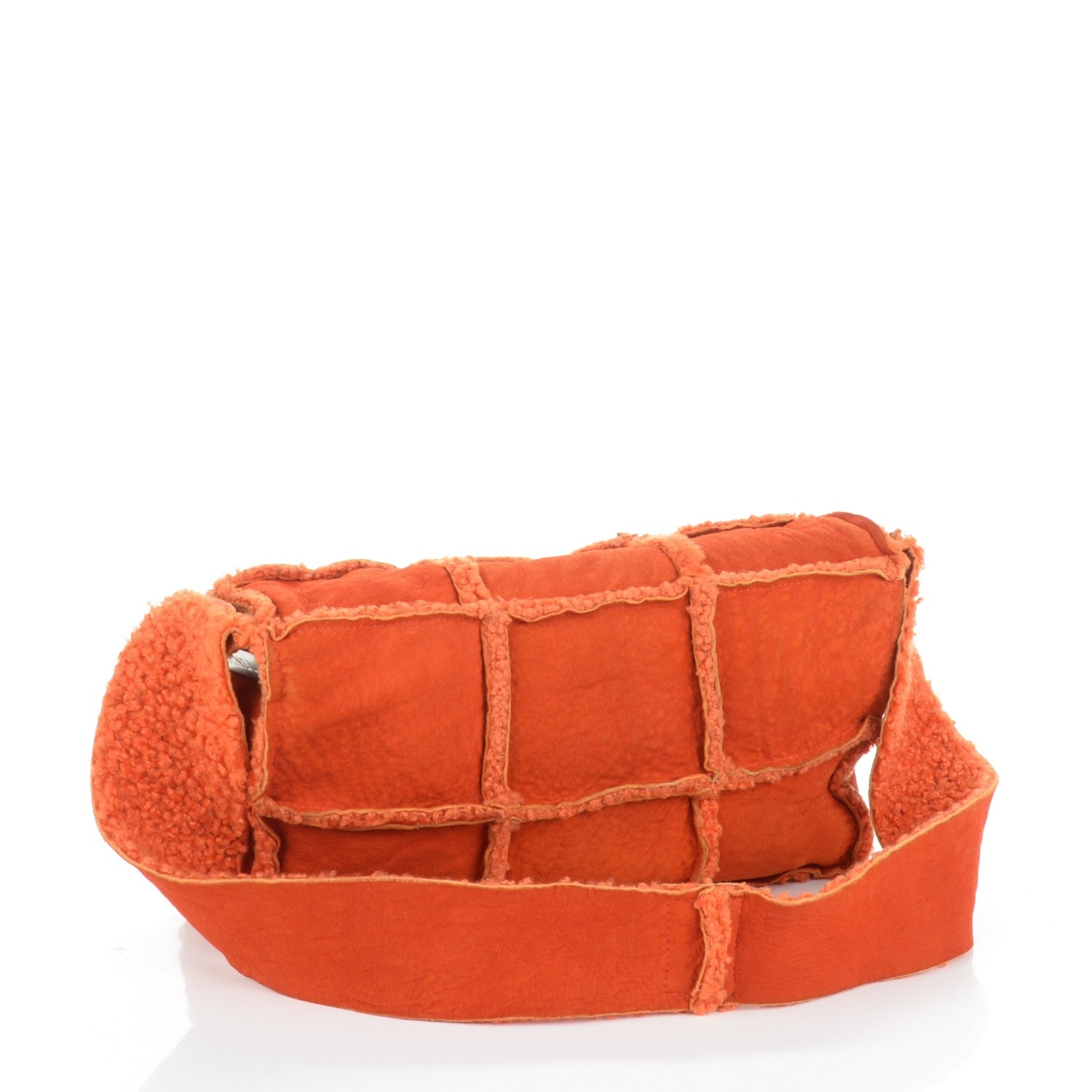 Chanel Shearling Patchwork Mademoiselle Messenger Orange 3 of 8
