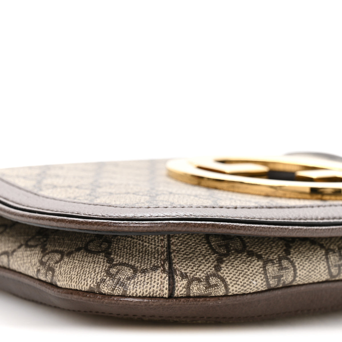 GG Supreme Monogram Textured Dollar Calfskin Blondie Chain Shoulder Flap Bag Beige Ebony New Acero