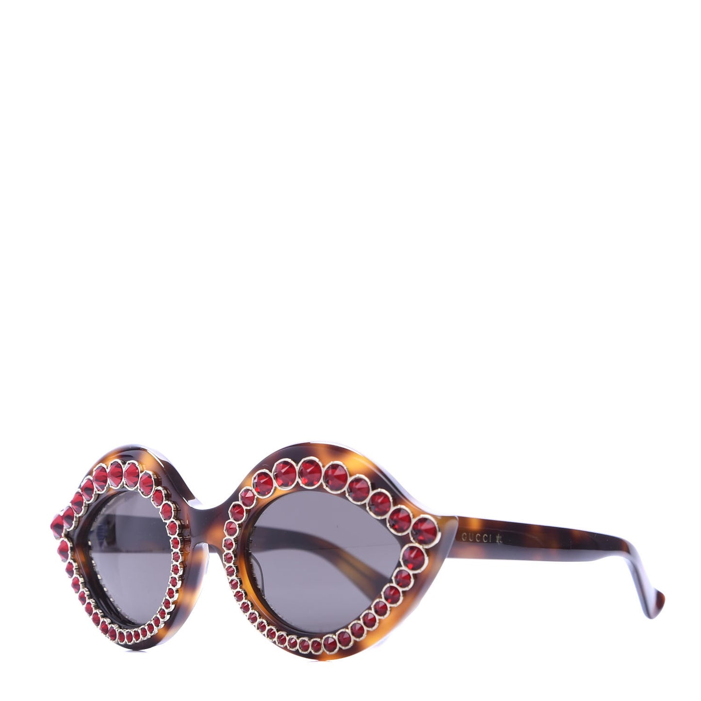Acetate Crystal Studded Cat Eye Sunglasses GG0045S Tortoise