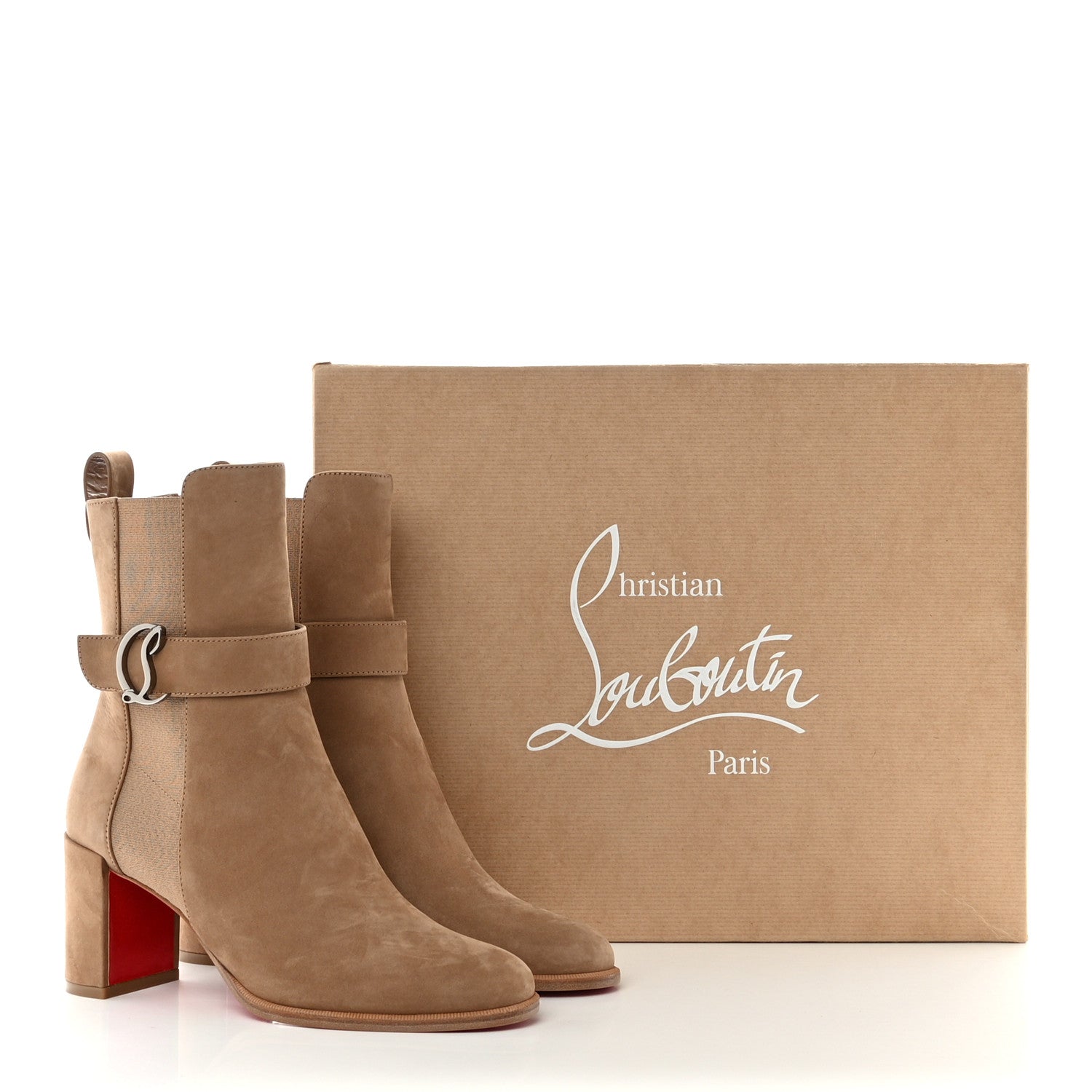 Christian Louboutin Suede CL Chelsea 70 Booty 36.5 Roca 8 of 8