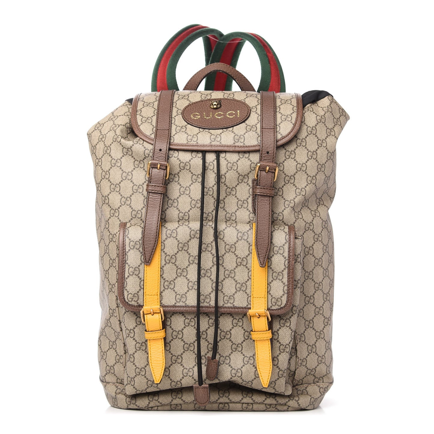 Soft GG Supreme Monogram Neo Vintage Double Buckle Backpack Beige New Acero Crop