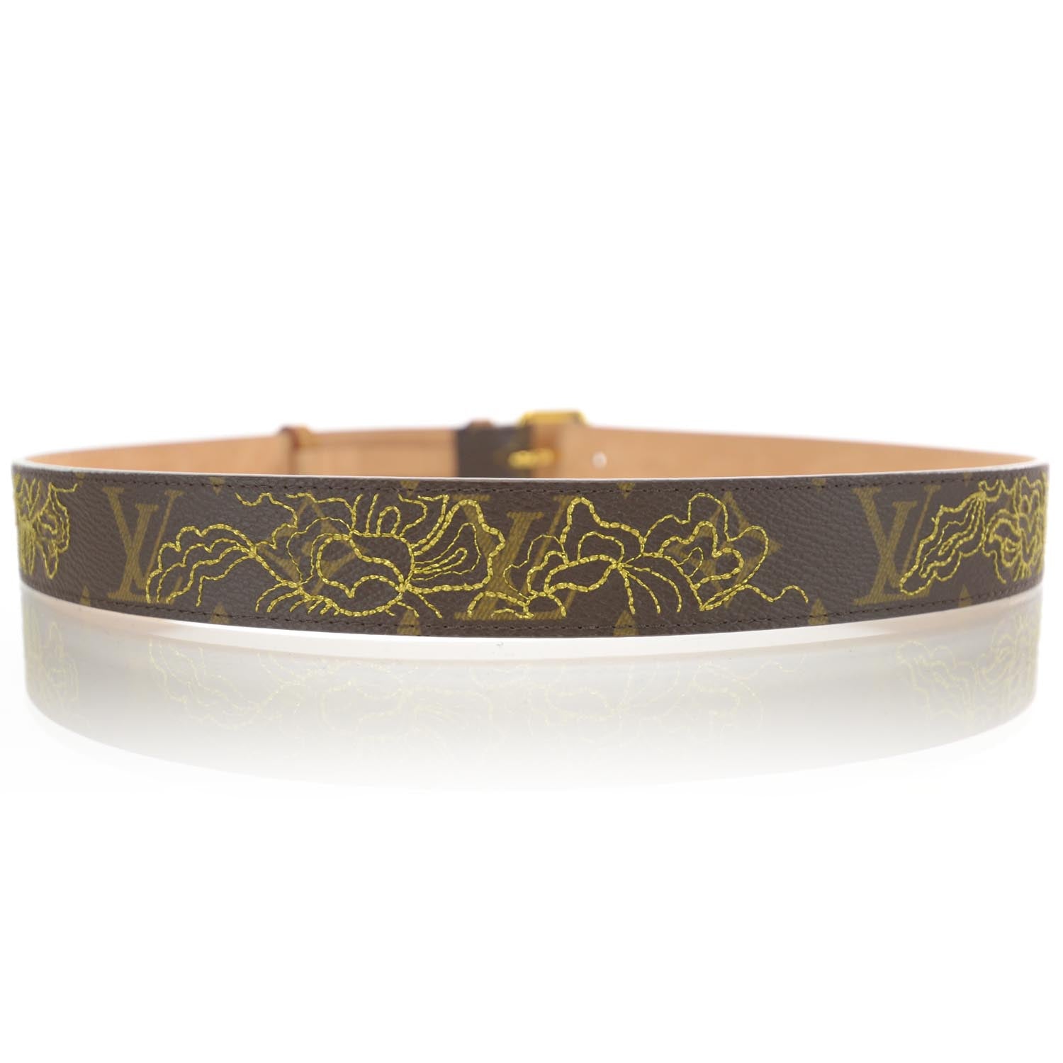 Louis Vuitton Monogram Dentelle Belt w Gold Buckle 90 36 4 of 9