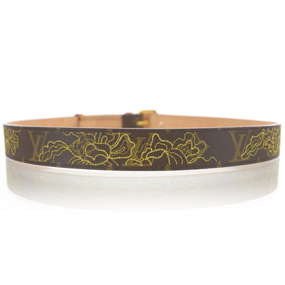 Louis Vuitton Monogram Dentelle Belt w Gold Buckle 90 36 4 of 9