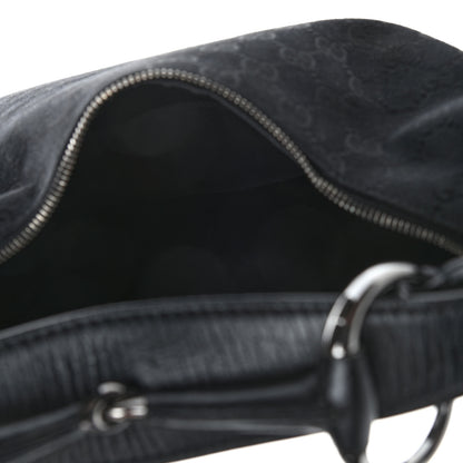 Gucci Monogram Medium Horsebit Chain Hobo Black 4 of 5